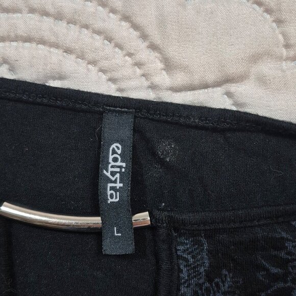 Edista top Women's Black Design Top Size Large Classic Design Comfort Beautiful - Picture 3 of 7